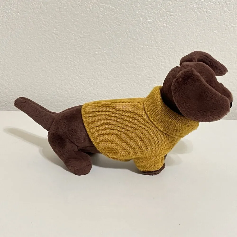 Jellycat Dachshund Yellow Sweater Sausage Dog Plush Stuffed Animal NO TUSH TAG